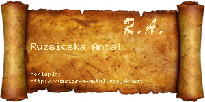 Ruzsicska Antal névjegykártya